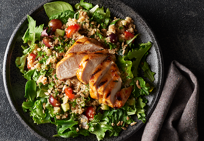country thai chicken and quinoa salad