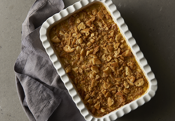 Cracker-Crusted Baked Corn Pudding 