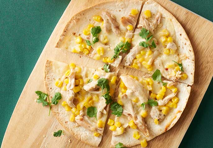 Elote Tortilla Pizza recipe