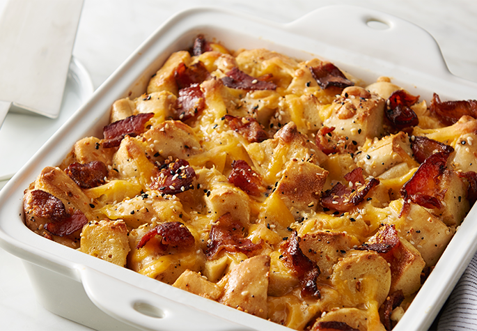 Everything Bagel Bacon Breakfast Bake