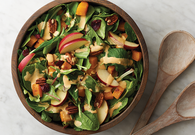 Fall Salad with Pumpkin Dressing