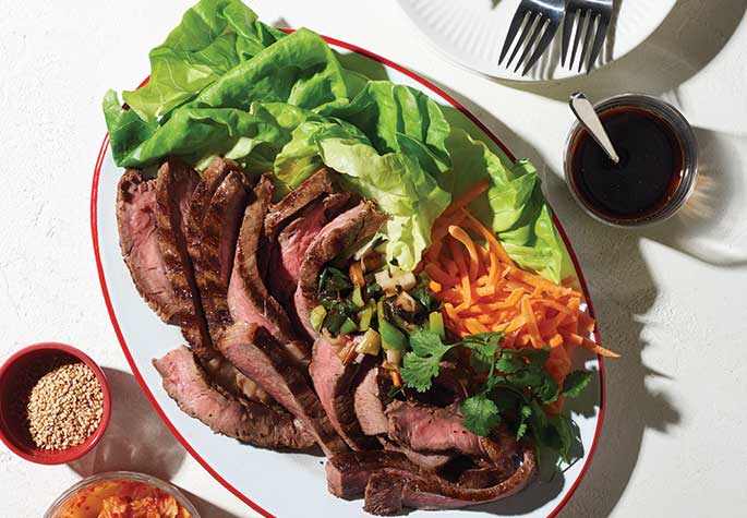 Grilled Korean Ribeye Lettuce Wraps recipe