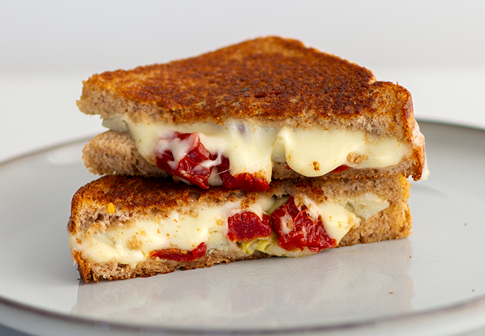 Sun Dried Tomato, Artichoke, Ham & Havarti Grilled Cheese 