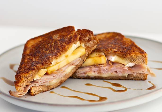 Honey, Ham, Brie, & Apple Grilled Cheese recipe