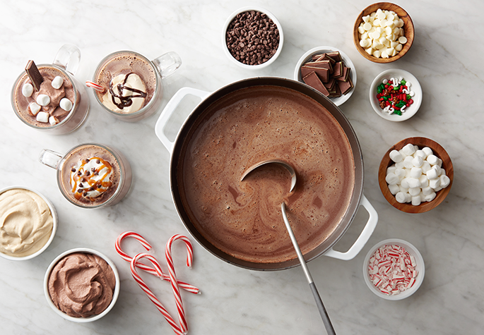 Hot Cocoa Bar with Flavored Whipped Creams