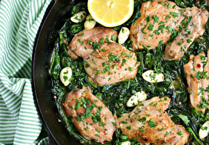 Best Ever Lemon Garlic Chicken Skillet