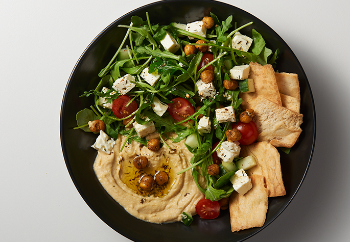 Marinated Feta Hummus Bowl recipe