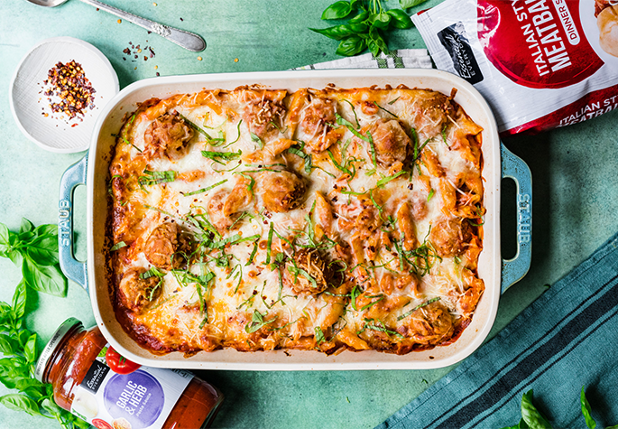 Meatball Pasta Bake