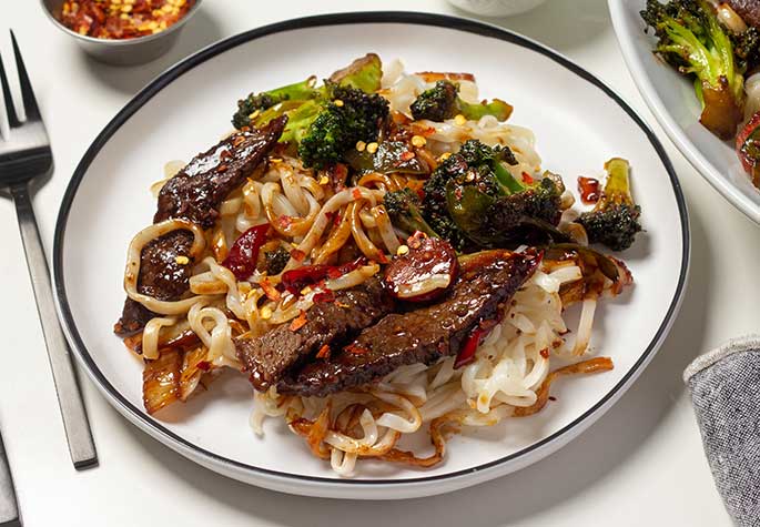 Mongolian Steak, Broccoli & Noodles