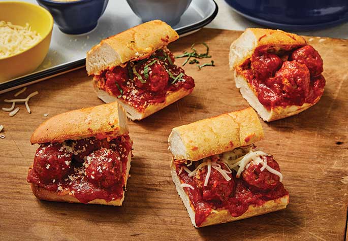 Mozzarella Meatball Sandwiches