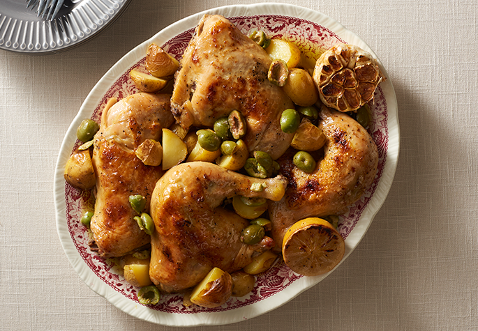 Olive Oil-Roasted Chicken with Lemon and Potatoes