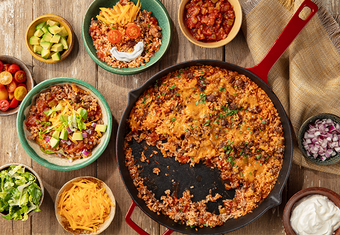 One Pan Burrito Bowls