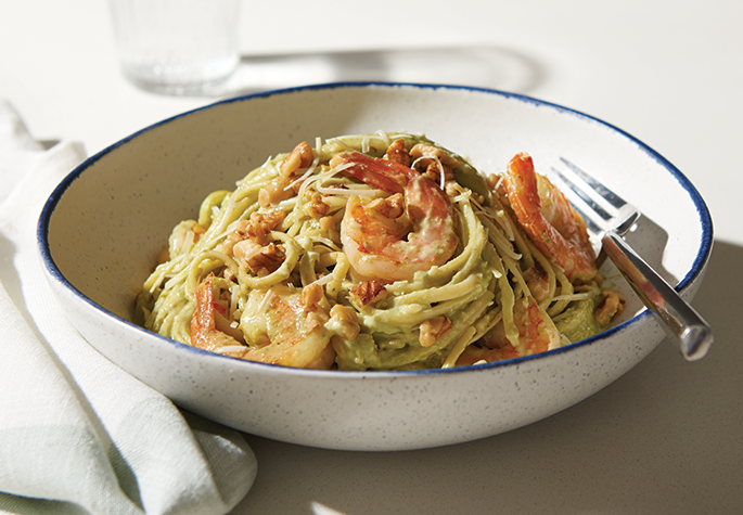 Pesto Shrimp Linguine