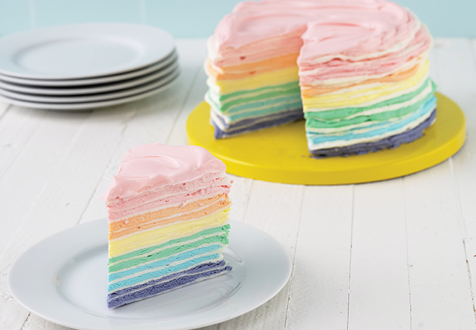 Rainbow Crepe Cake recipe