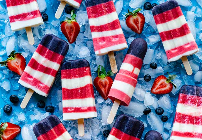 Red, White & Blue Popsicles