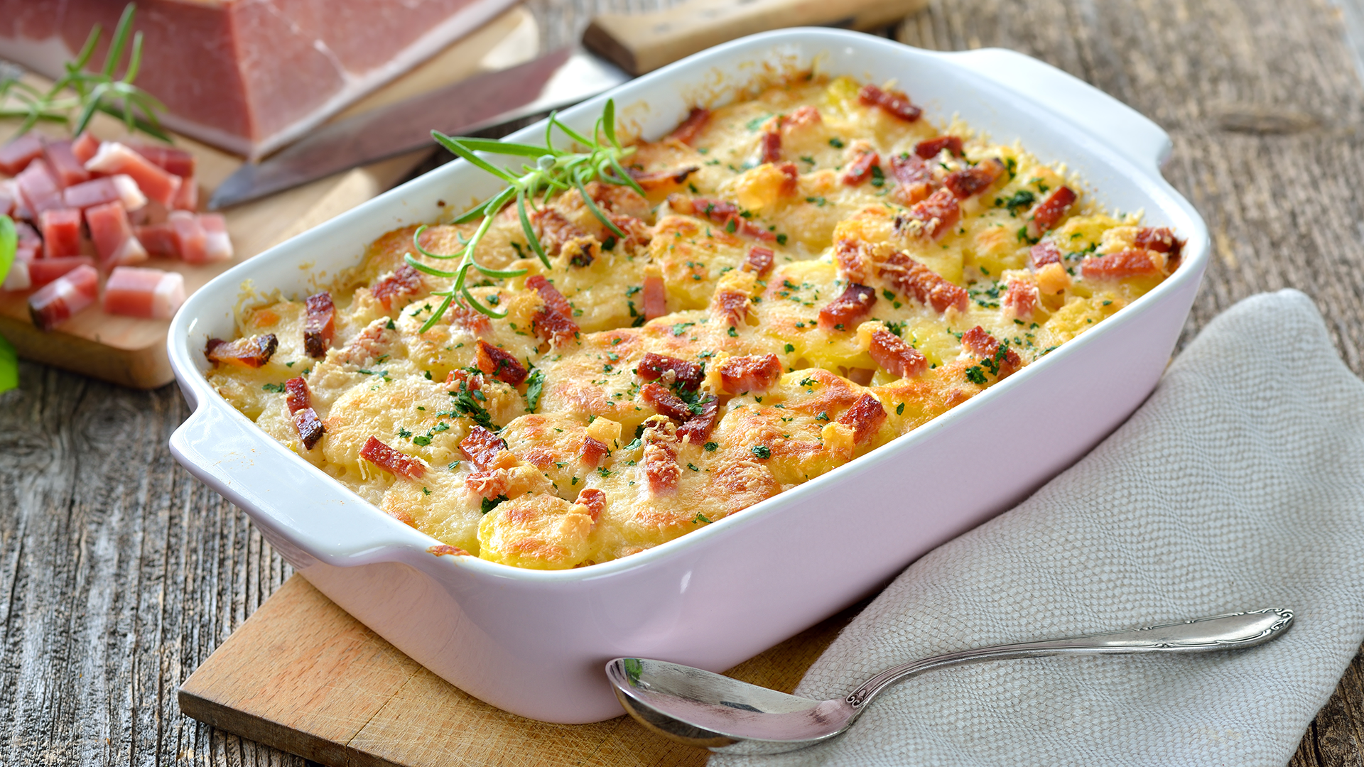 scalloped potatoes and ham