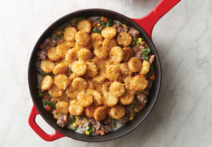 Skillet Tater Tot Hot Dish