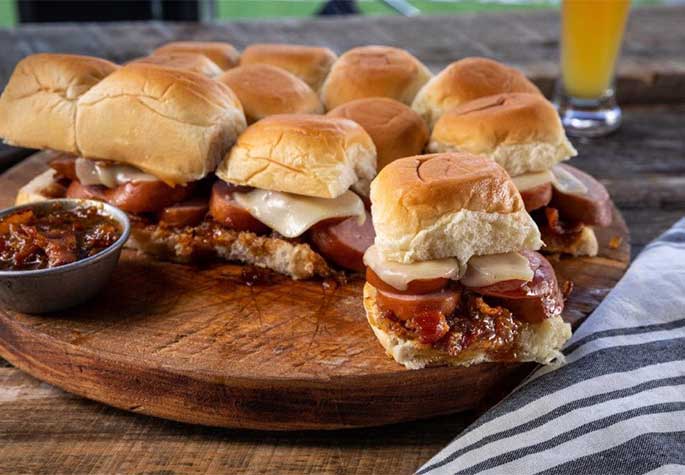 Smoked Sausage Piggy Sliders