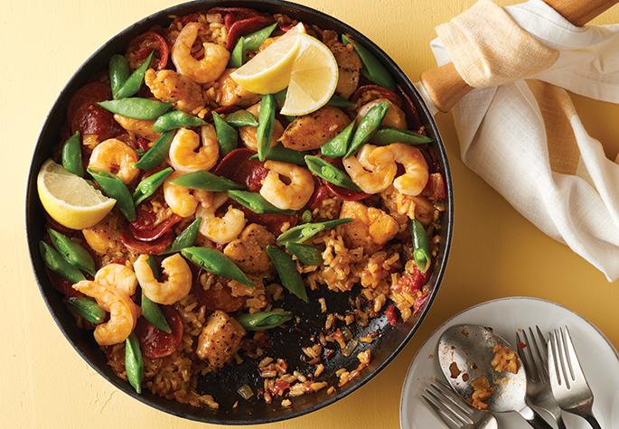 Spanish-Inspired Chicken and Chorizo Paella recipe