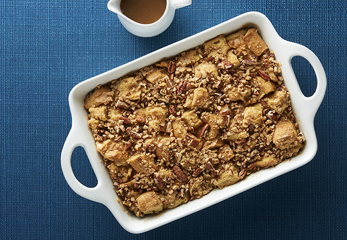 Toffee Bread Pudding with Brown Sugar Toffee Sauce 
