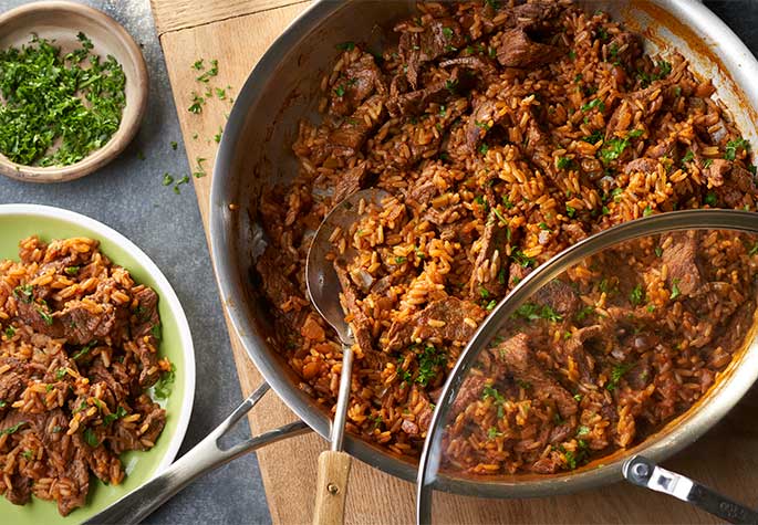 Zesty Beef & Rice Skillet