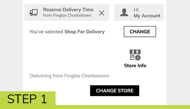 Step 1: Click change store 