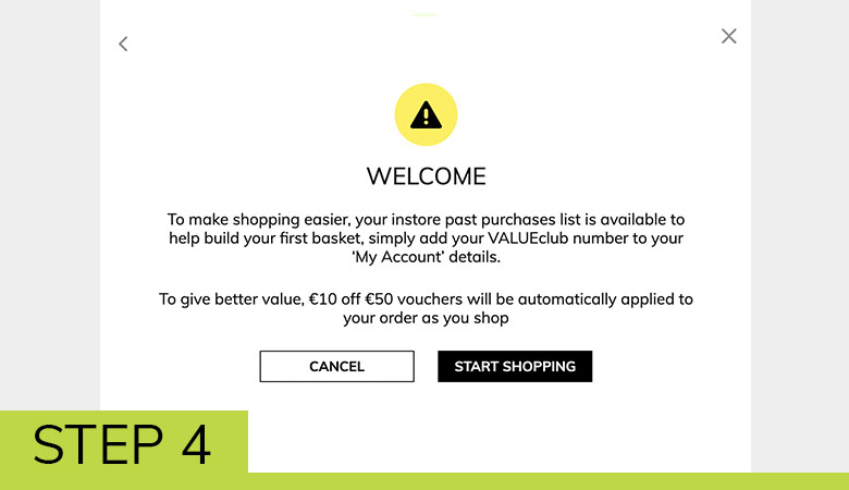 Step 4: Start your shopping