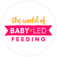 The World of Baby Led Feeding by Aileen Cox Blundell orange and pink logo
