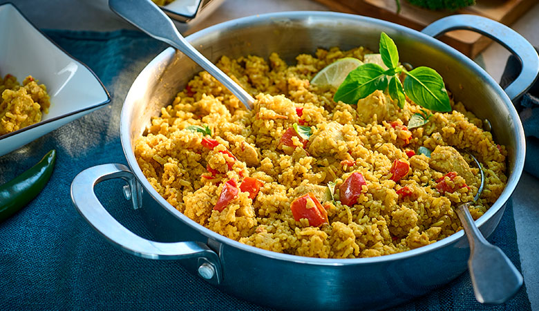 Chicken Satay Rice Bake