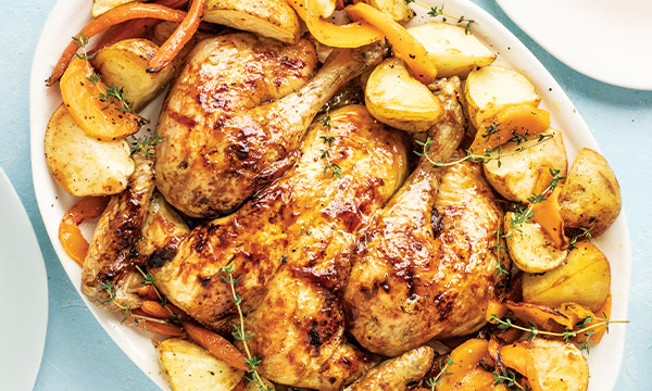 Maple Roast Chicken with Veggies