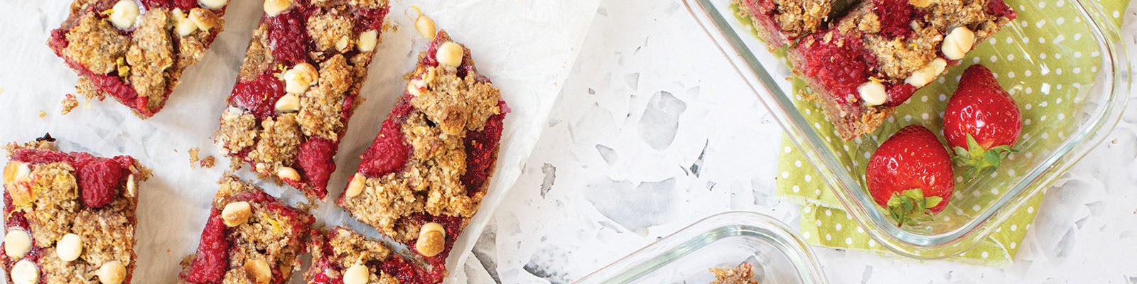 Raspberry, Lemon and White Chocolate Bars