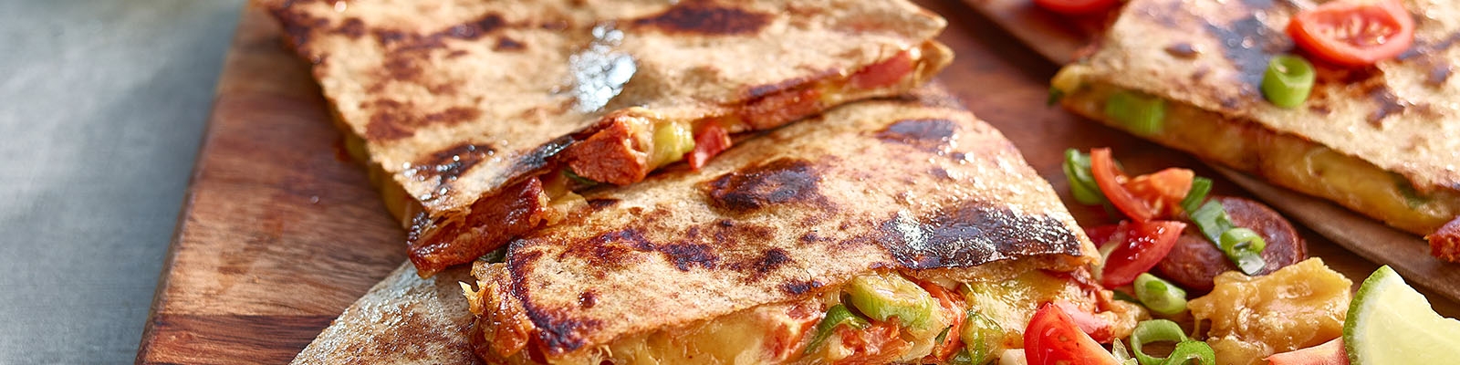 Chorizo and Spring Onion Quesadillas