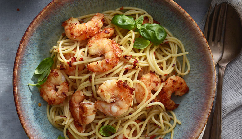 Spicy Prawn Aglio e Olio