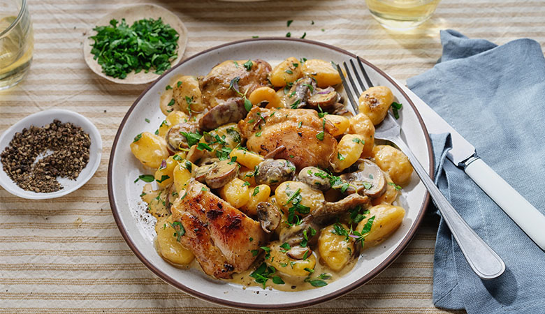 One Pan Chicken & Mushroom Gnocchi