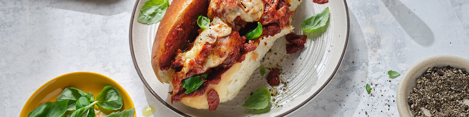 Cheesy Meatball Marinara Subs