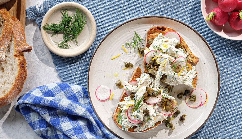 Shredded Rotisserie Chicken Open Sandwich