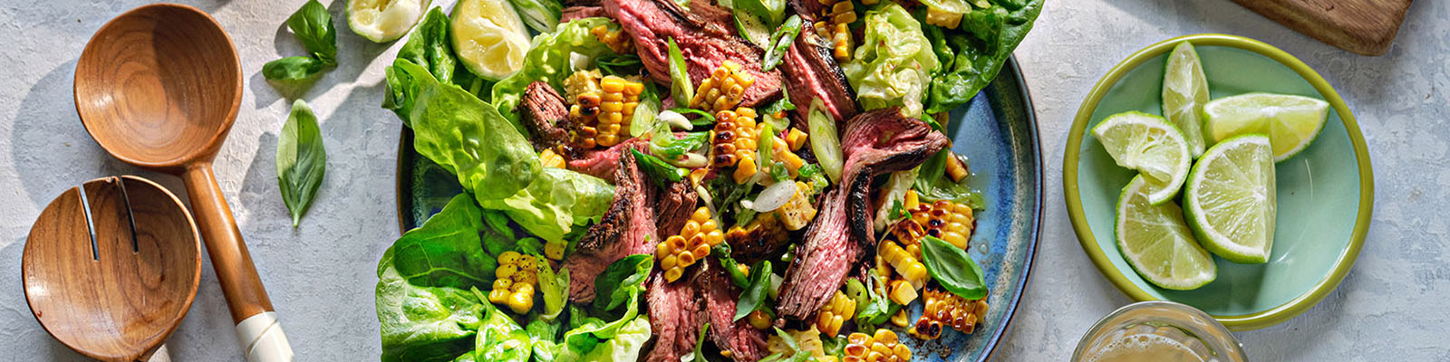 Steak Platter with Basil & Sweetcorn