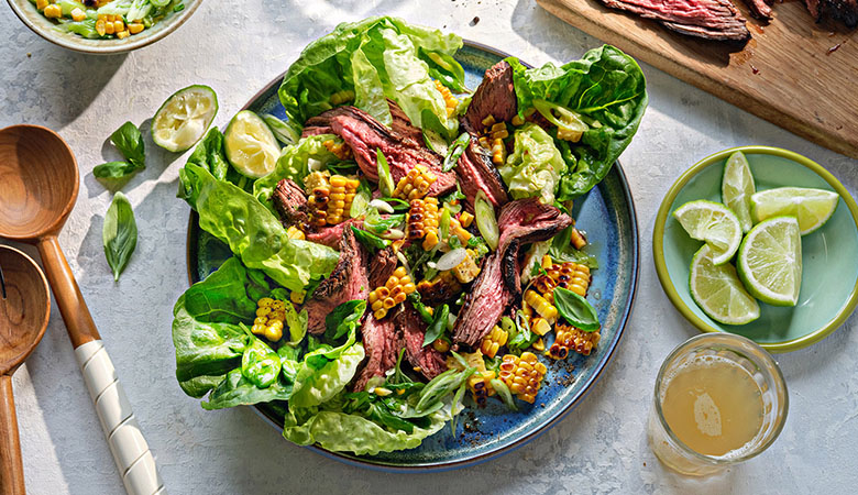 Steak Platter with Basil & Sweetcorn