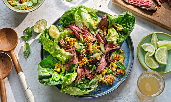 Steak Platter with Basil & Sweetcorn