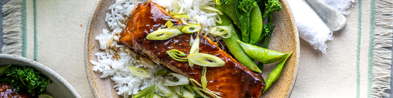 Teriyaki Salmon with Rice & Greens