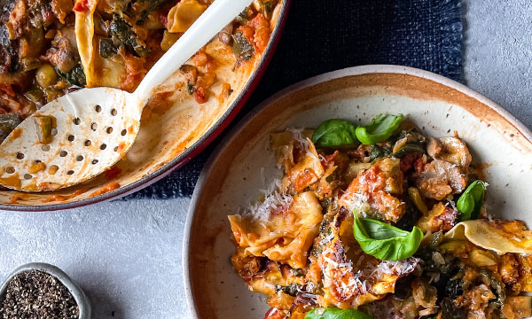 One Pan Vegetable Lasagne