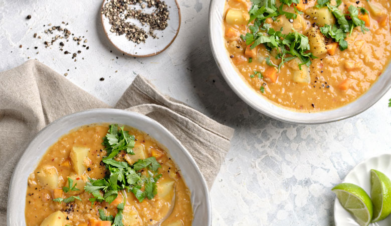 Thai Red Curry, Potato & Lentil Soup