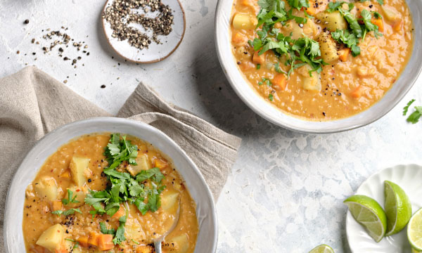 Thai Red Curry, Potato & Lentil Soup