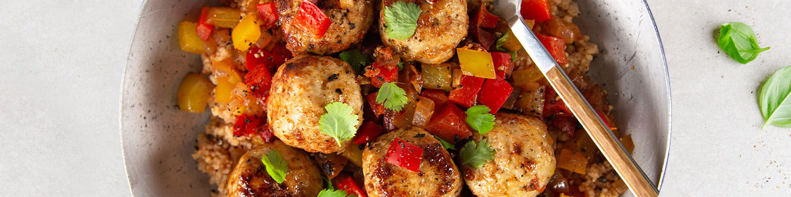 Turkey Meatballs with Peppers & Couscous