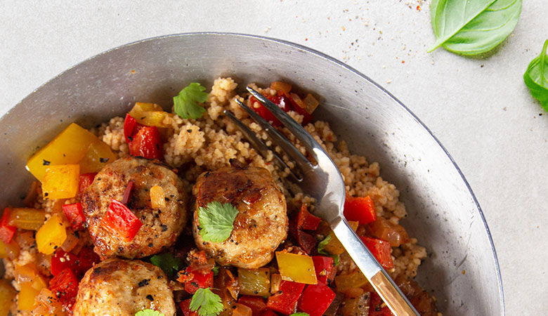 Turkey Meatballs with Peppers & Couscous