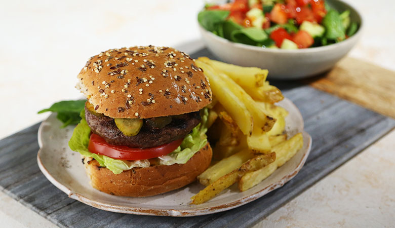 Beef Burger & Chips