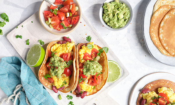 Mexican Scrambled Eggs Pancakes  