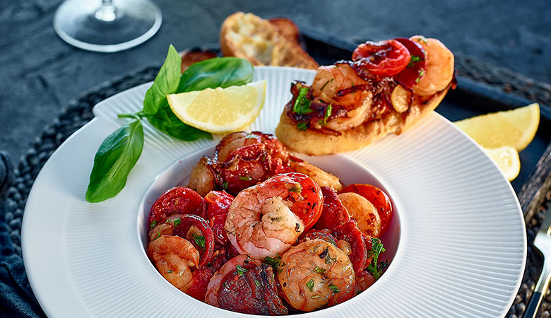 Neven Maguire's Black Tiger Prawns with Chorizo & Garlic