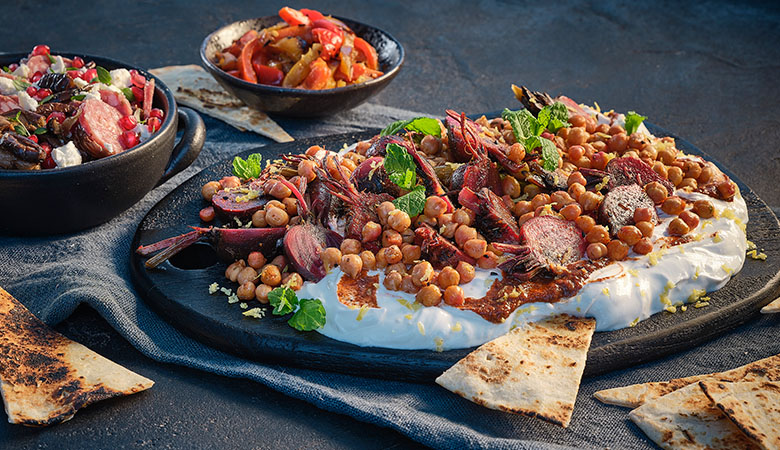 Neven Maguire's Mediterranean Mezze with Roasted Baby Beets with Chickpeas