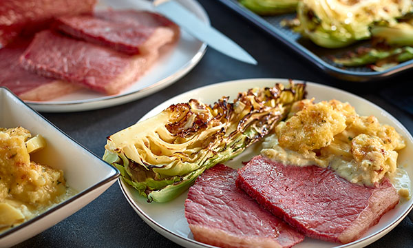 Corned Beef with Caramelised Cabbage Wedges